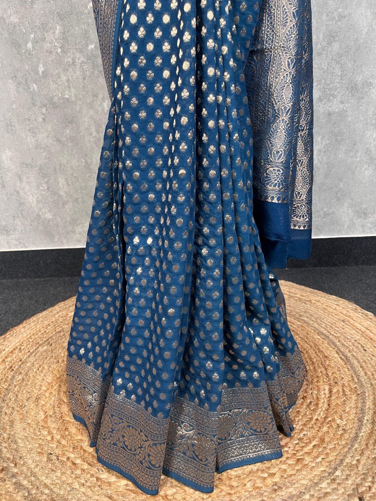 VISCOSE GEORGETTE BANARASI SAREE - Image 3