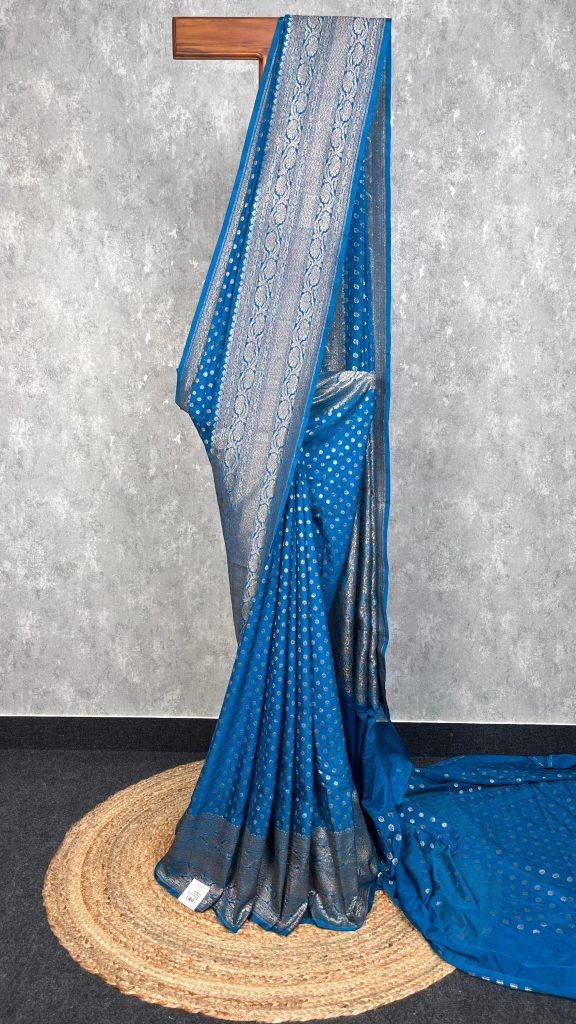 SEMI GEORGETTE ANTIQUE ZARI BANARASI SAREE