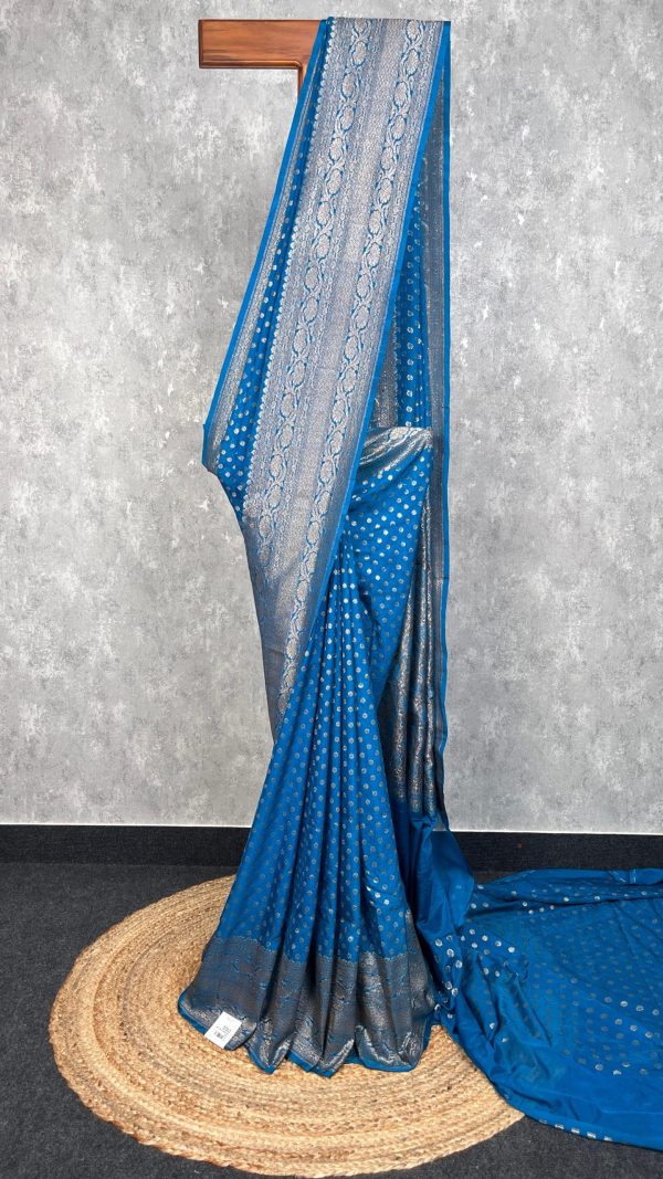 SEMI GEORGETTE ANTIQUE ZARI BANARASI SAREE