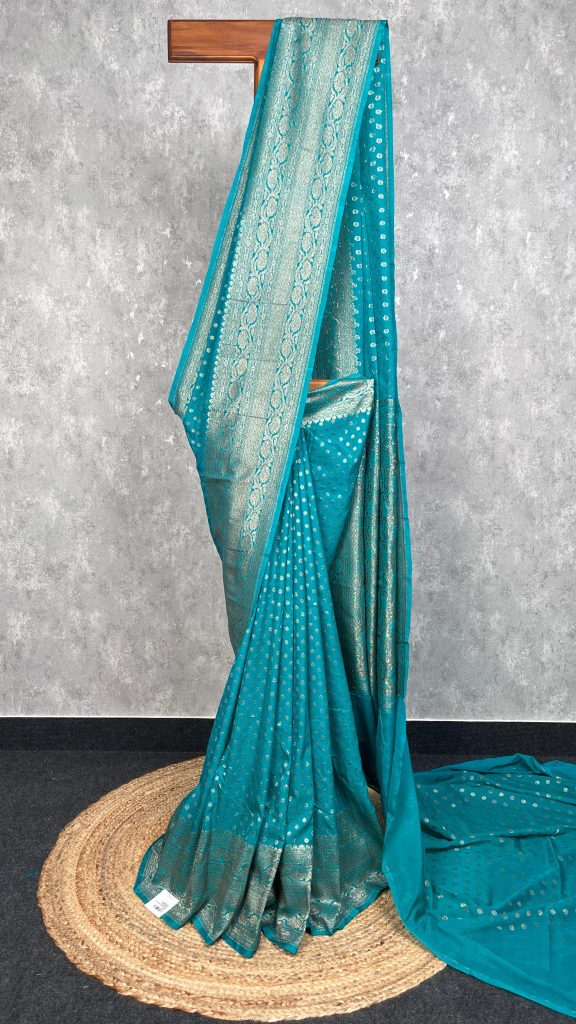 SEMI GEORGETTE ANTIQUE ZARI BANARASI SAREE