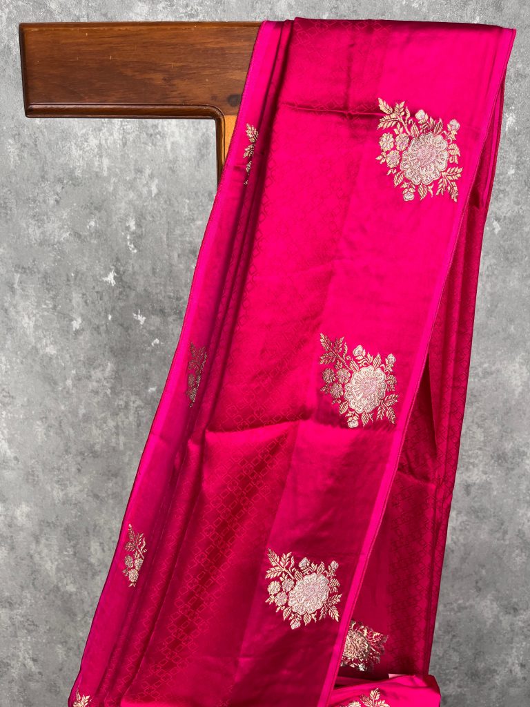 VISCOSE SATIN SILK BANARASI SAREE - Image 2