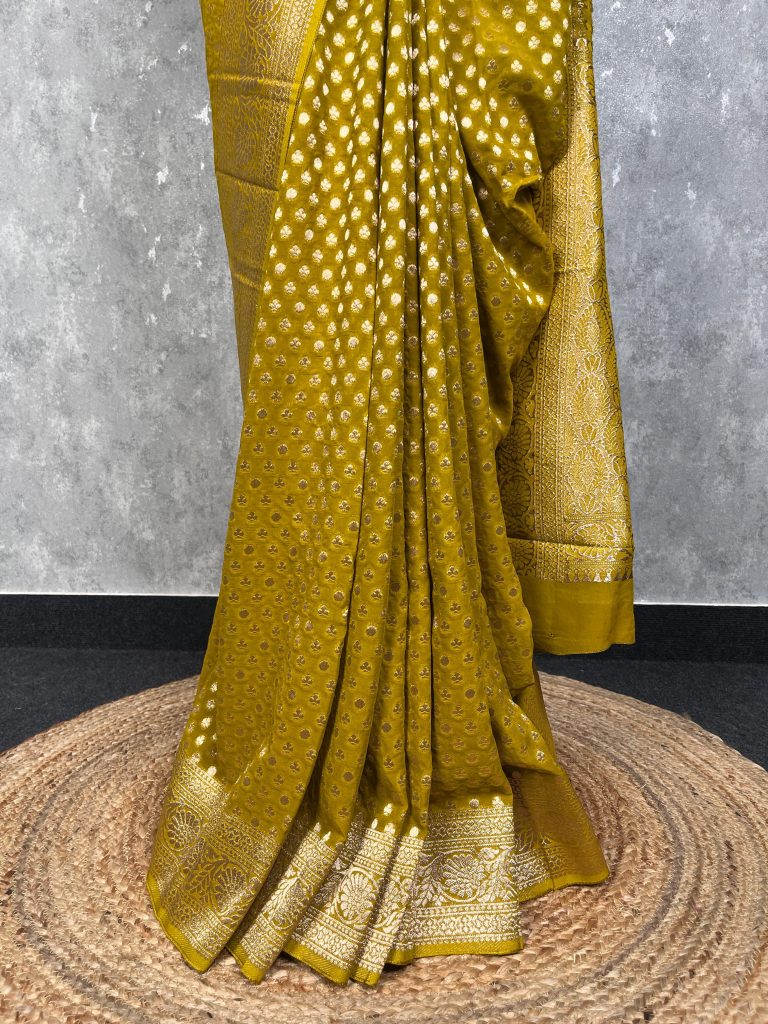VISCOSE GEORGETTE BANARASI SAREE - Image 3
