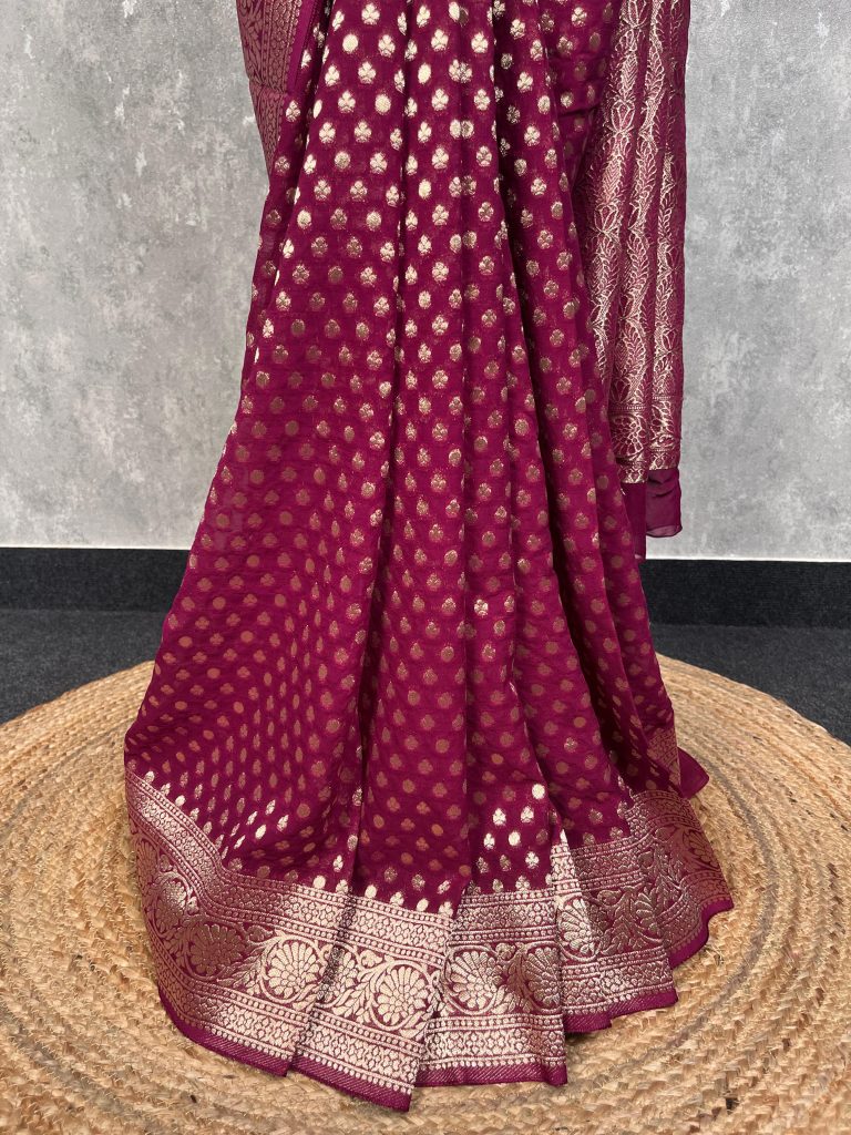 VISCOSE GEORGETTE BANARASI SAREE - Image 2