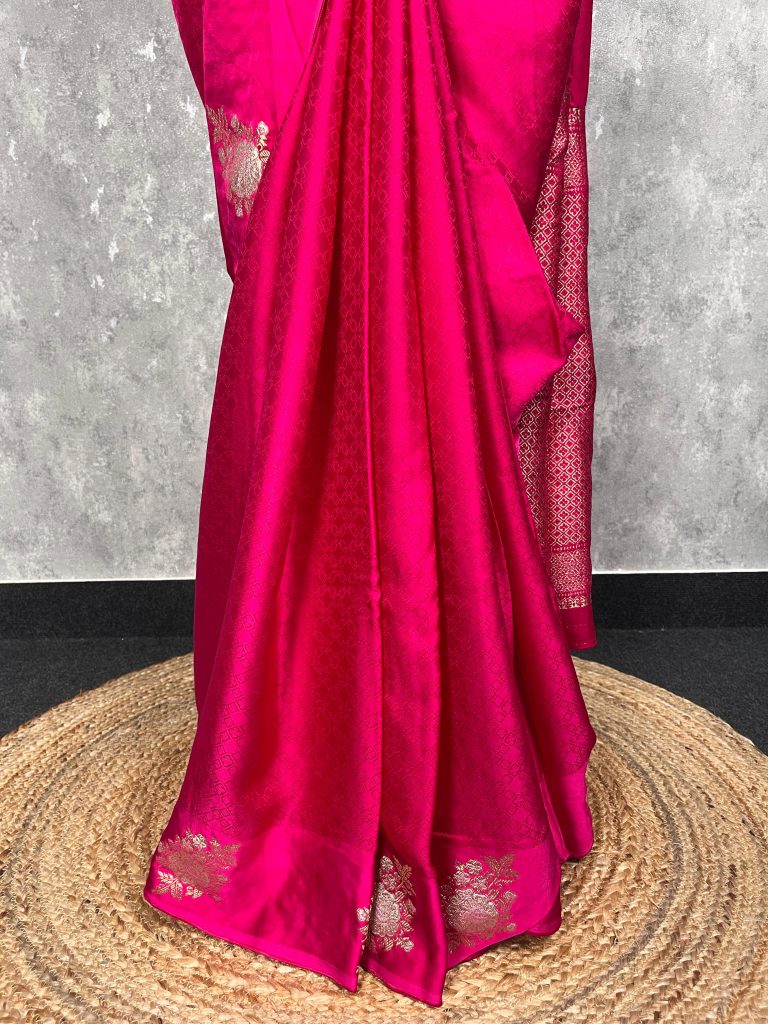 VISCOSE SATIN SILK BANARASI SAREE - Image 3