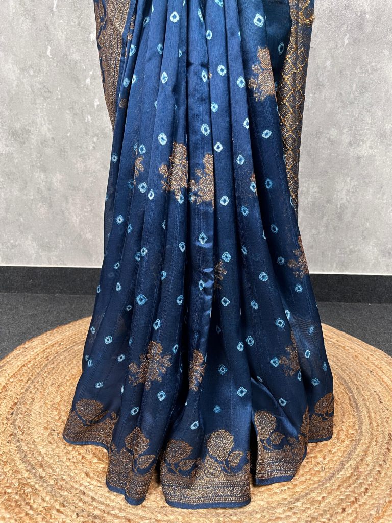 SEMI TUSSAR RAW SILK BANARASI SAREE - Image 3