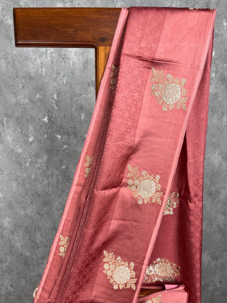 VISCOSE SATIN SILK BANARASI SAREE - Image 2