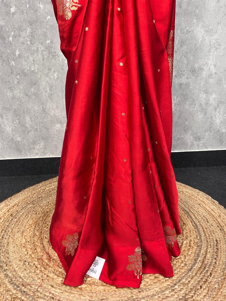 VISCOSE SATIN SILK BANARASI SAREE - Image 3