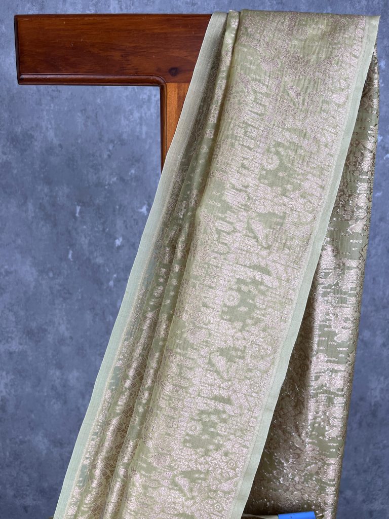 SILK ORGANZA WATER ZARI BANARASI SAREE - Image 2