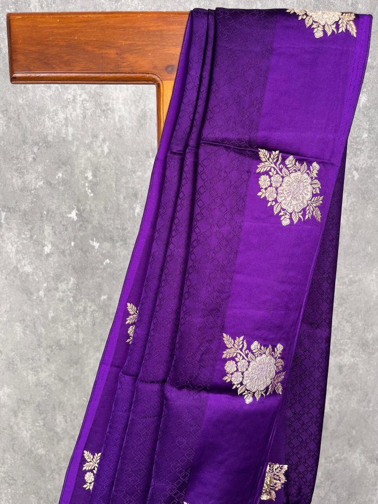 VISCOSE SATIN SILK BANARASI SAREE - Image 2