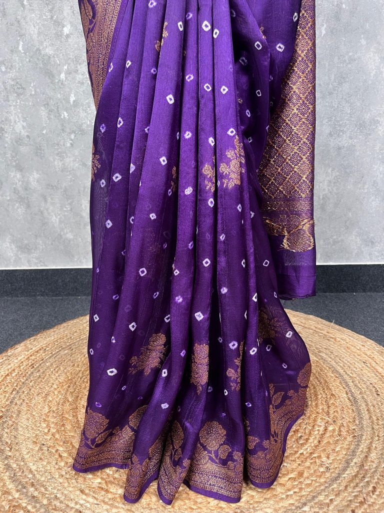 SEMI TUSSAR RAW SILK BANARASI SAREE - Image 3