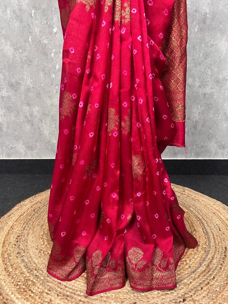 SEMI TUSSAR RAW SILK BANARASI SAREE - Image 3