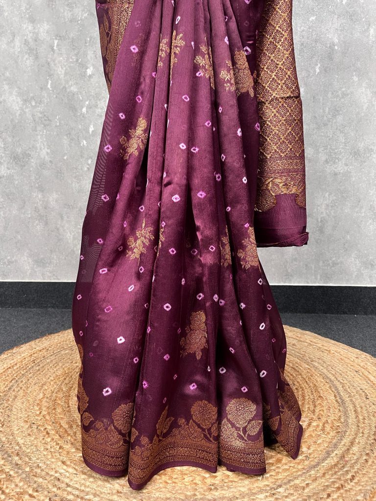 SEMI TUSSAR RAW SILK BANARASI SAREE - Image 3