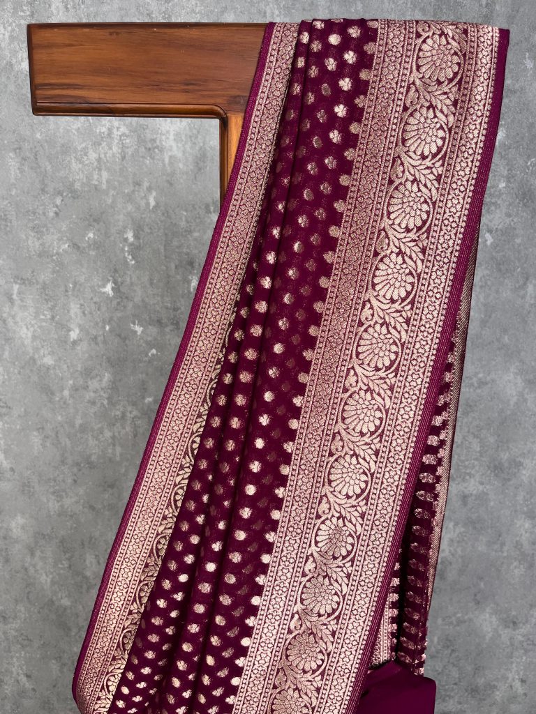 VISCOSE GEORGETTE BANARASI SAREE - Image 3