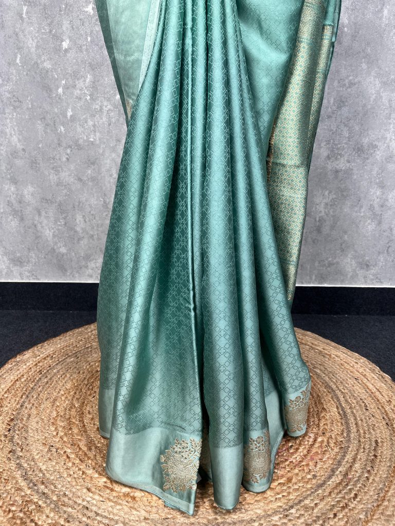 VISCOSE SATIN SILK BANARASI SAREE - Image 3