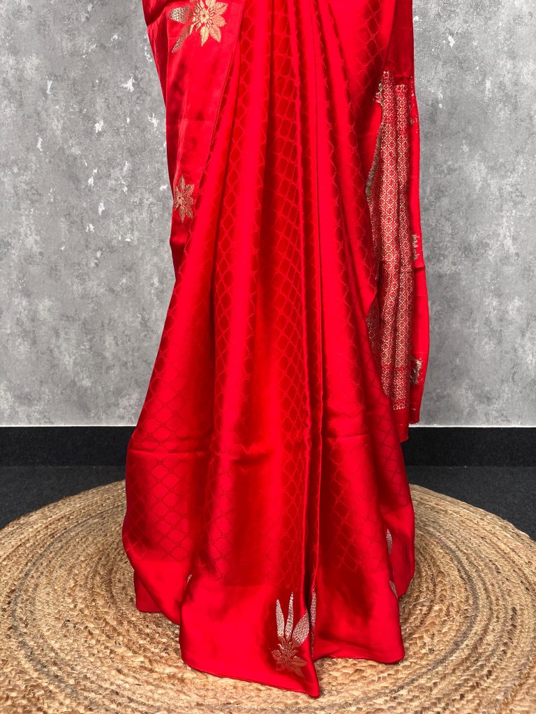VISCOSE SATIN SILK BANARASI SAREE - Image 3