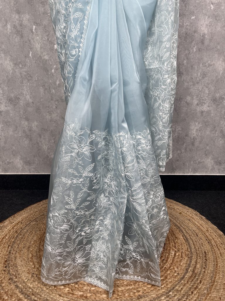 ORGANZA EMBROIDERY SAREE - Image 3