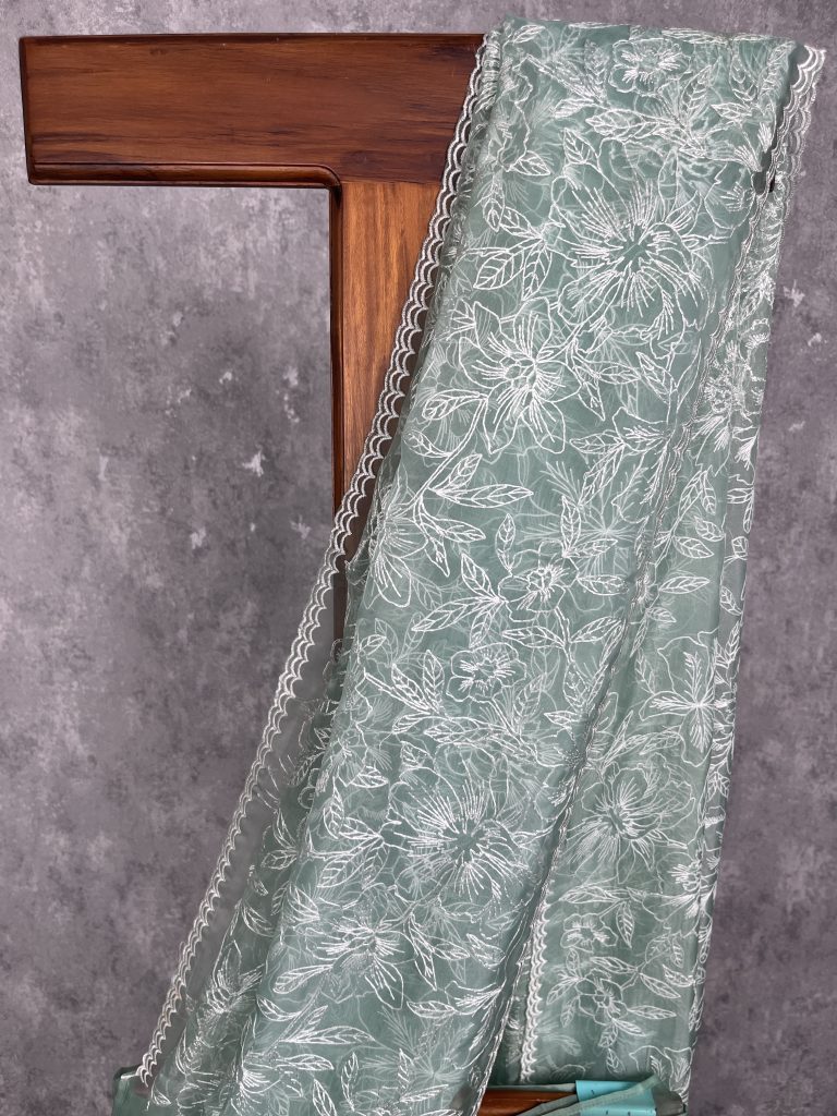 ORGANZA EMBROIDERY SAREE - Image 2