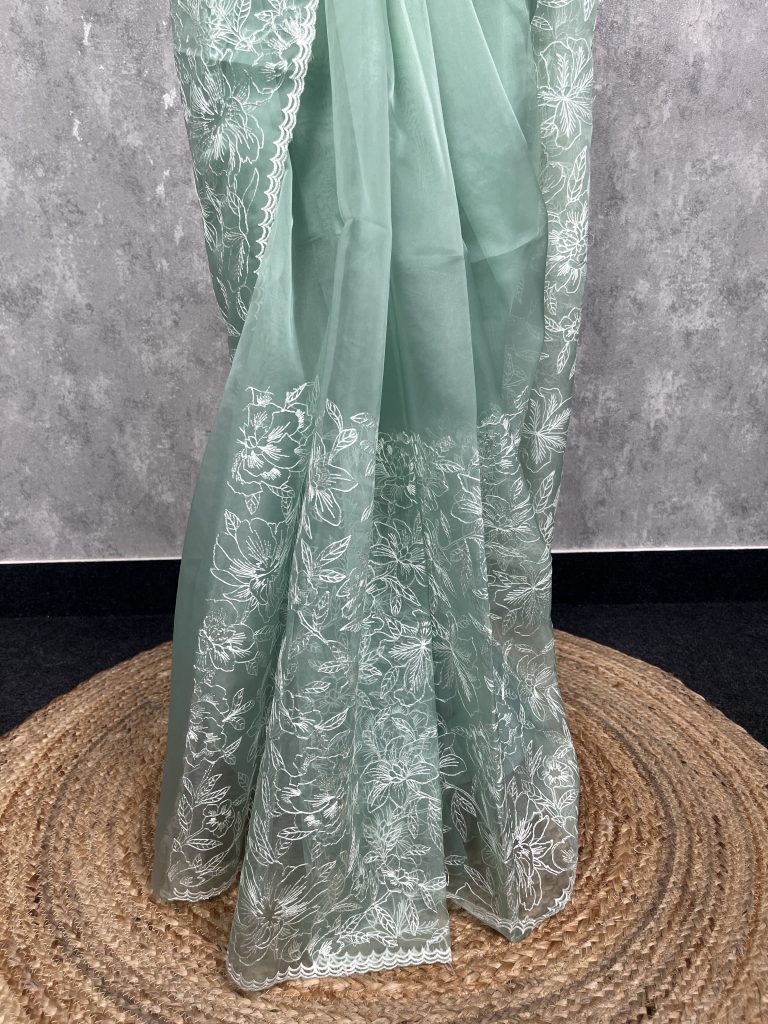 ORGANZA EMBROIDERY SAREE - Image 3