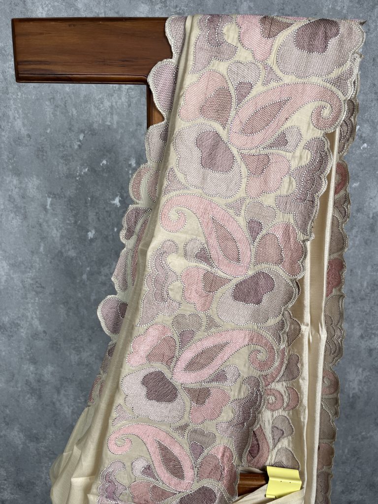 SEMI TUSSAR EMBROIDERY SAREE - Image 2