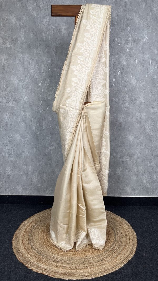 SEMI TUSSAR EMBROIDERY SAREE