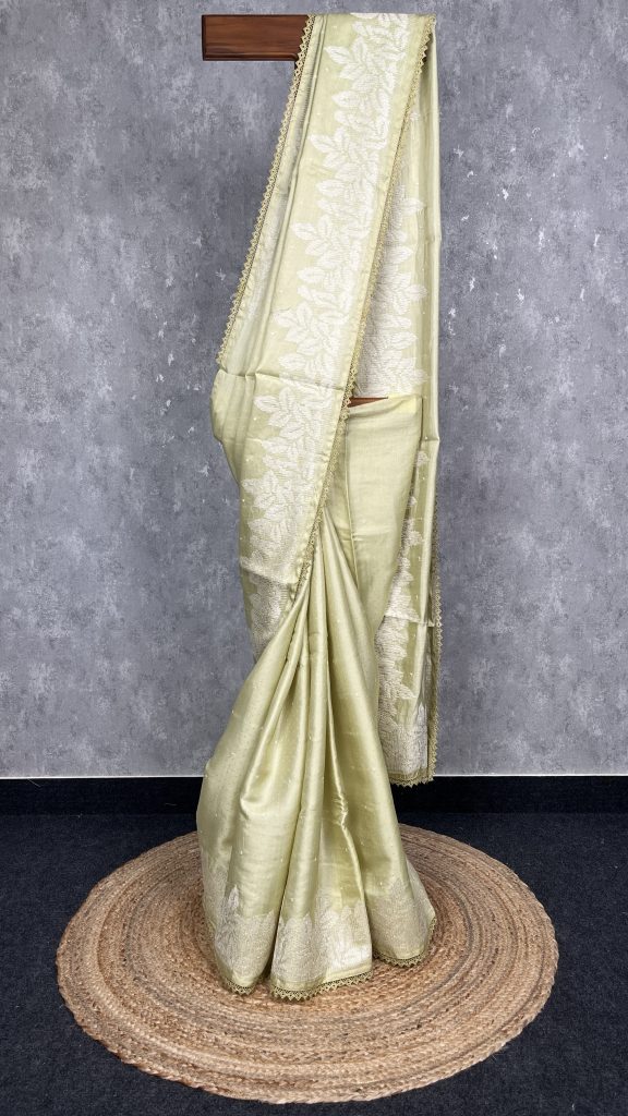 SEMI TUSSAR EMBROIDERY SAREE