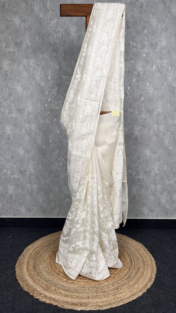 SILK ORGANZA EMBROIDERY SAREE