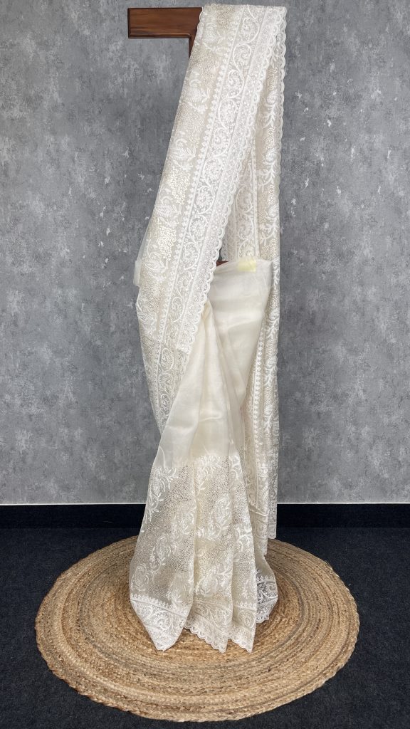 SILK ORGANZA EMBROIDERY SAREE