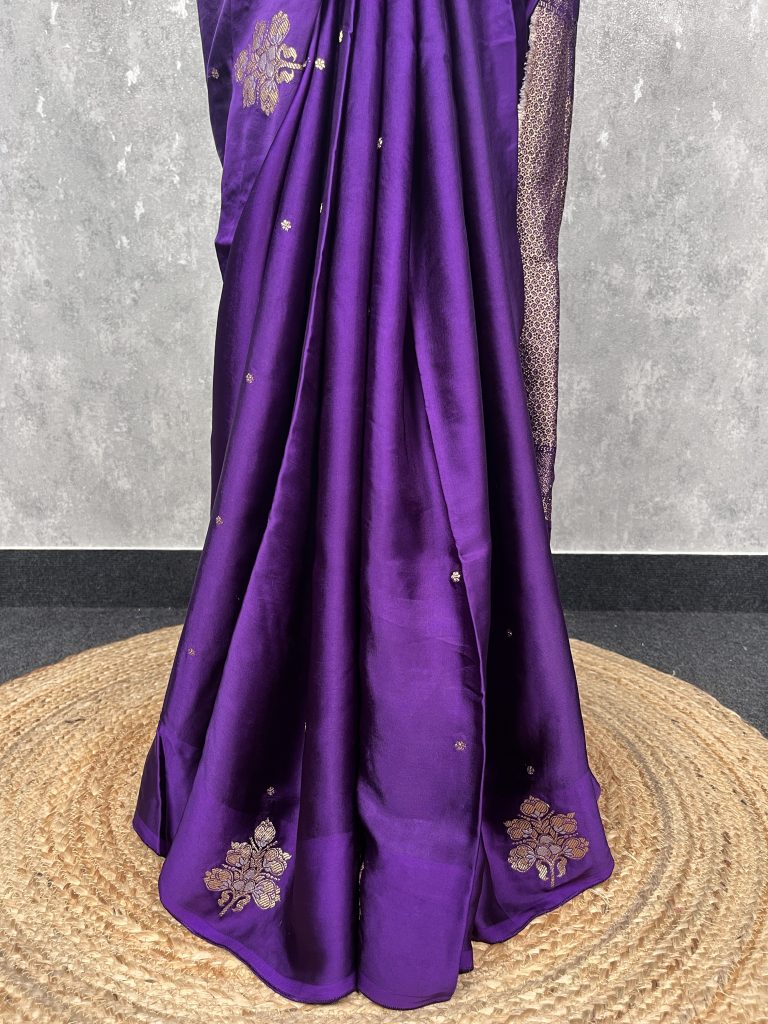 VISCOSE SATIN SILK BANARASI SAREE - Image 3