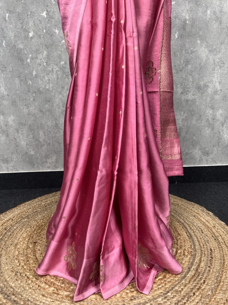 VISCOSE SATIN SILK BANARASI SAREE - Image 3