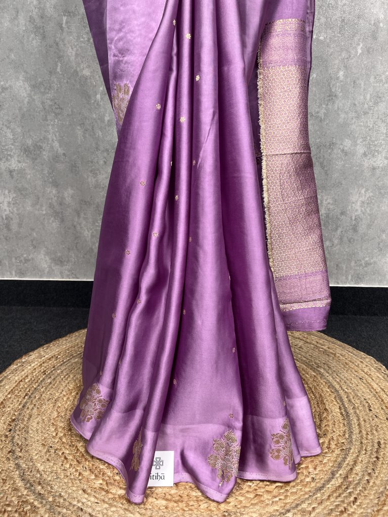 VISCOSE SATIN SILK BANARASI SAREE - Image 3