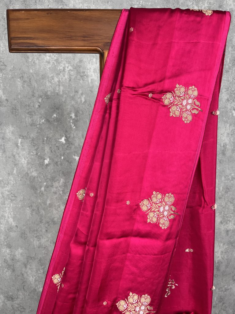 VISCOSE SATIN SILK BANARASI SAREE - Image 2