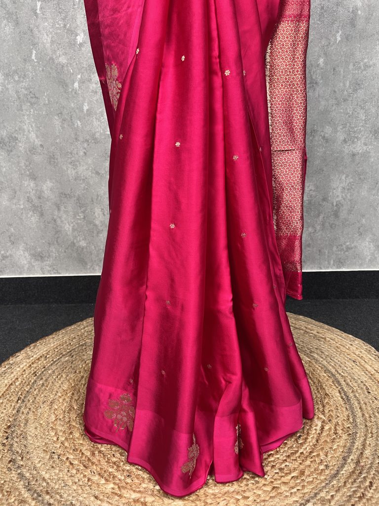 VISCOSE SATIN SILK BANARASI SAREE - Image 3