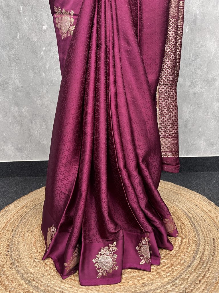 VISCOSE SATIN SILK BANARASI SAREE - Image 3