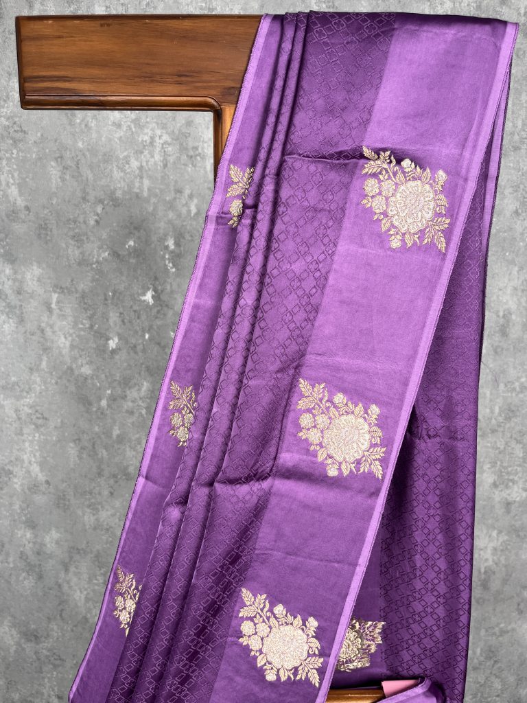 VISCOSE SATIN SILK BANARASI SAREE - Image 2