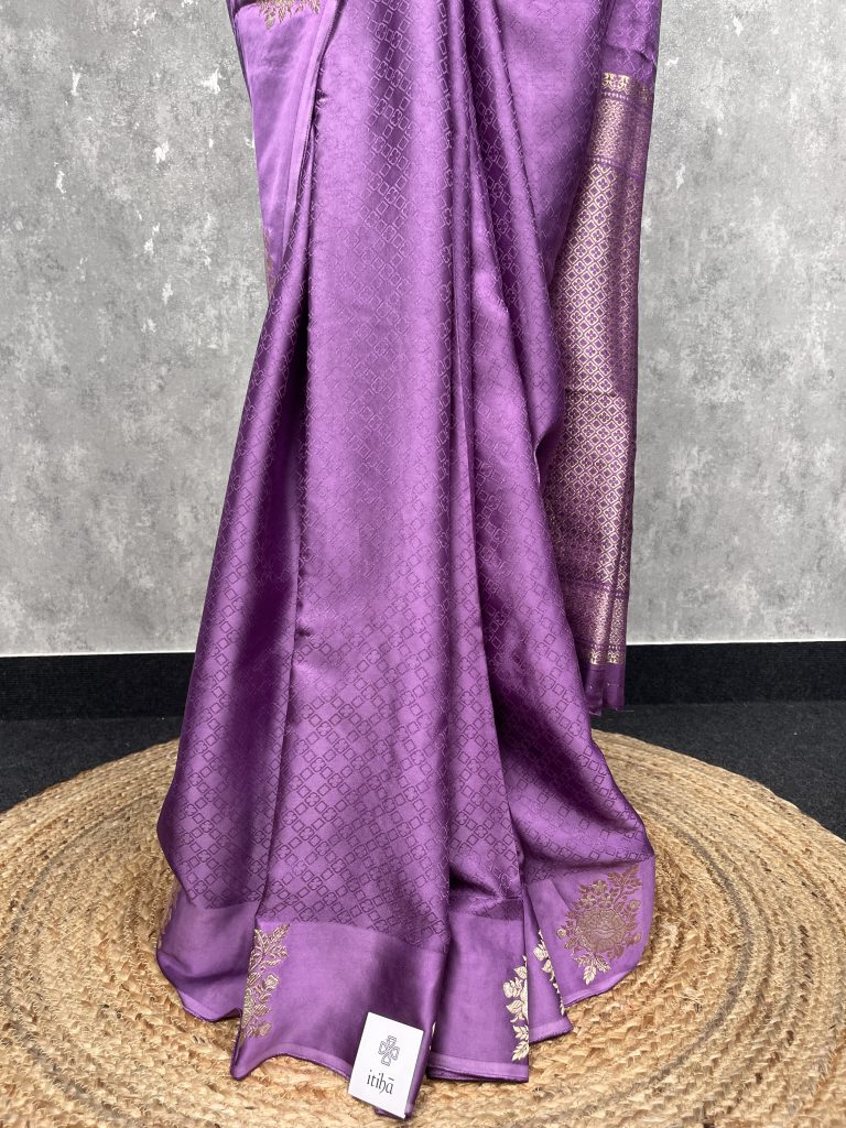 VISCOSE SATIN SILK BANARASI SAREE - Image 3