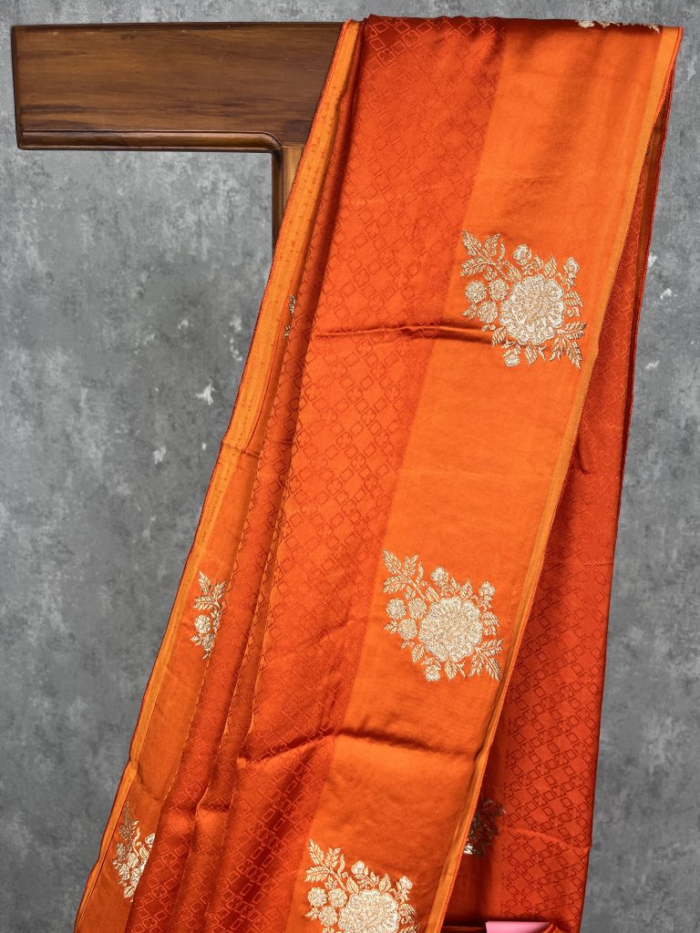 VISCOSE SATIN SILK BANARASI SAREE - Image 2