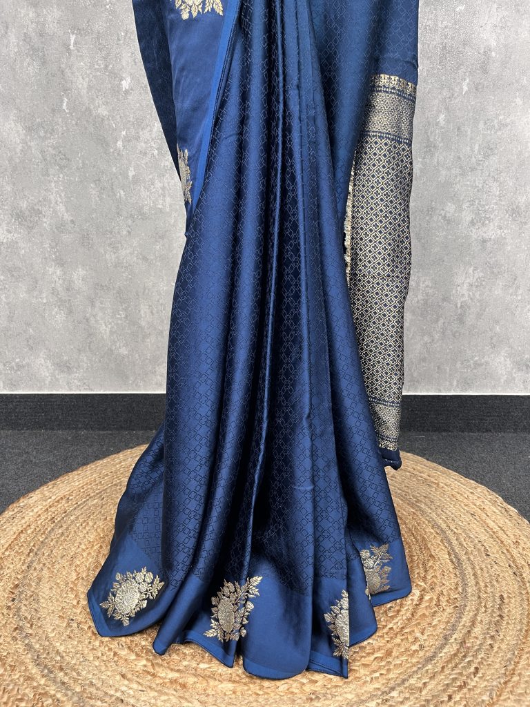 VISCOSE SATIN SILK BANARASI SAREE - Image 3