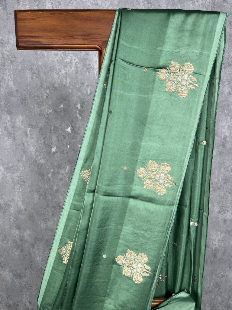 VISCOSE SATIN SILK BANARASI SAREE - Image 2