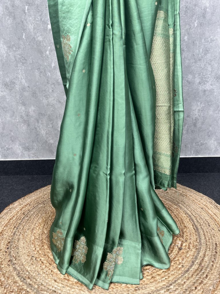 VISCOSE SATIN SILK BANARASI SAREE - Image 3