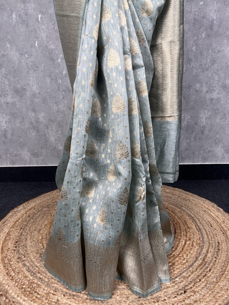 SILK LINEN BANARASI SAREE - Image 3
