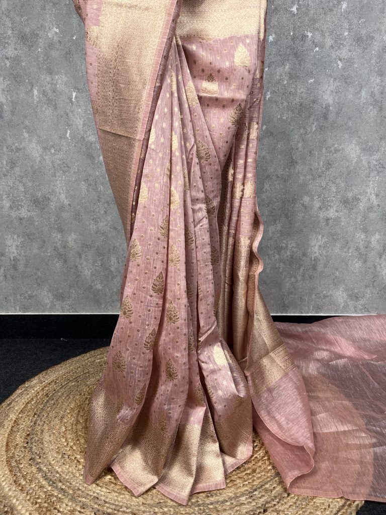 SILK LINEN BANARASI SAREE - Image 3