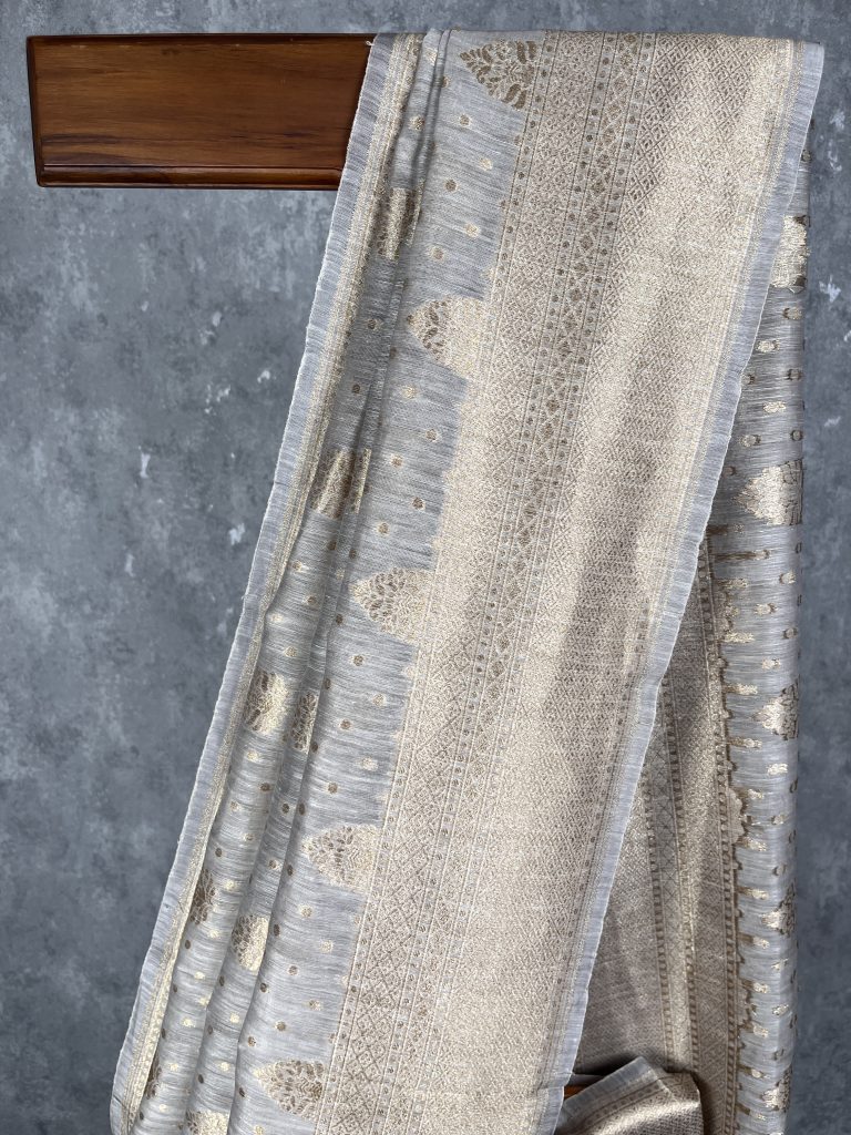 SILK LINEN BANARASI SAREE - Image 2