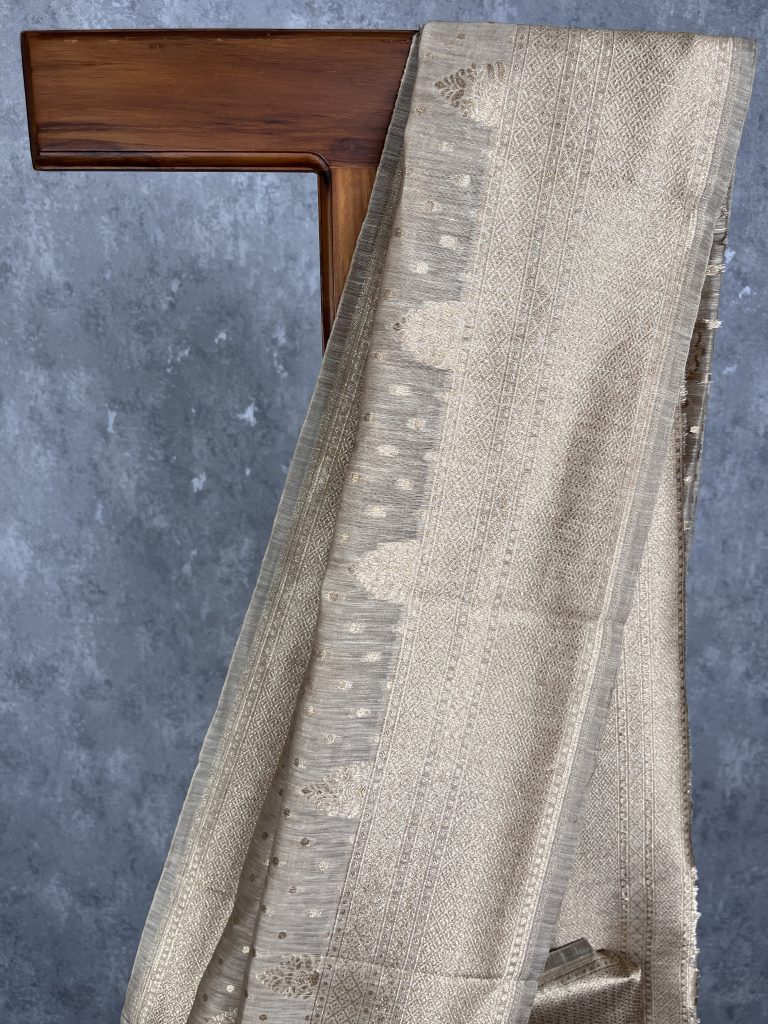 SILK LINEN BANARASI SAREE - Image 2