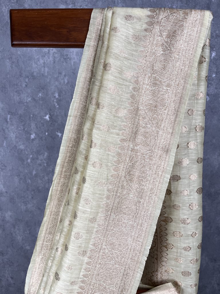 SILK LINEN BANARASI SAREE - Image 2