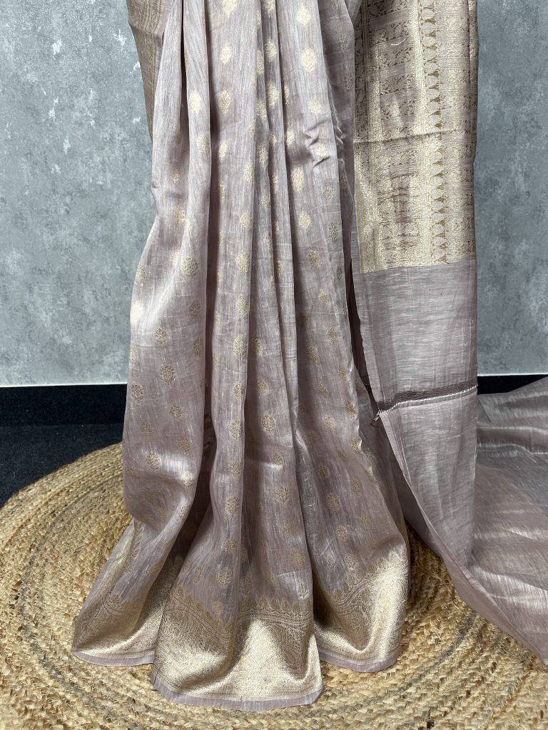 SILK LINEN BANARASI SAREE - Image 3
