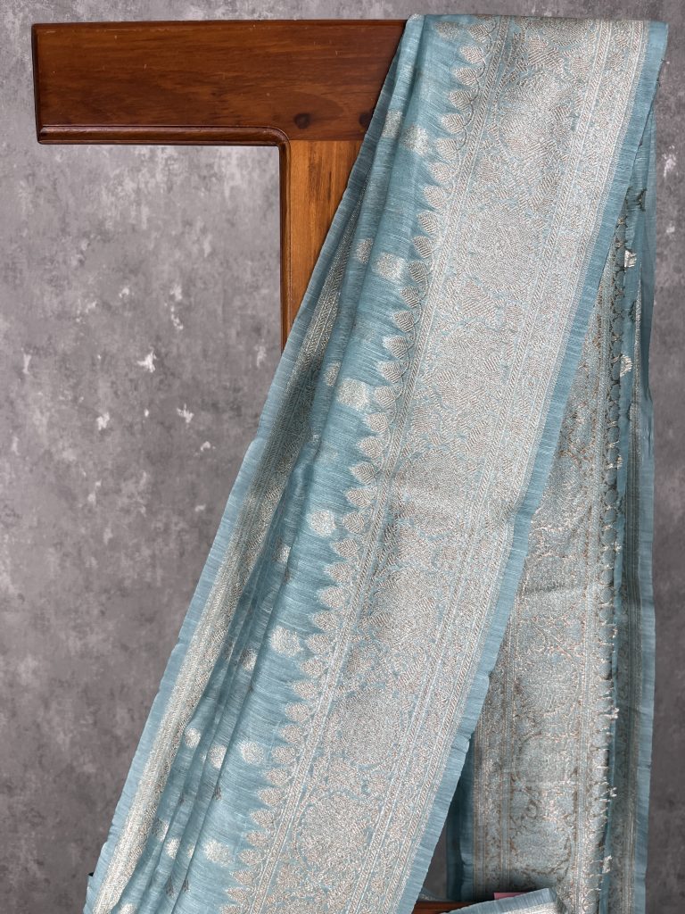 SILK LINEN BANARASI SAREE - Image 2