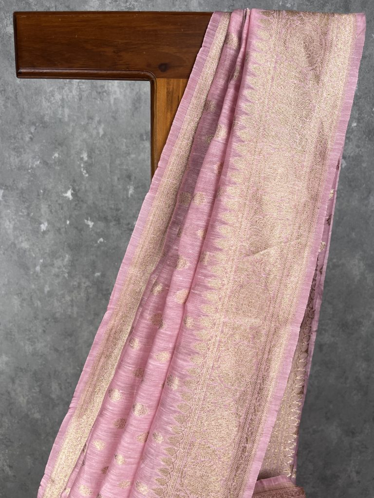 SILK LINEN BANARASI SAREE - Image 2