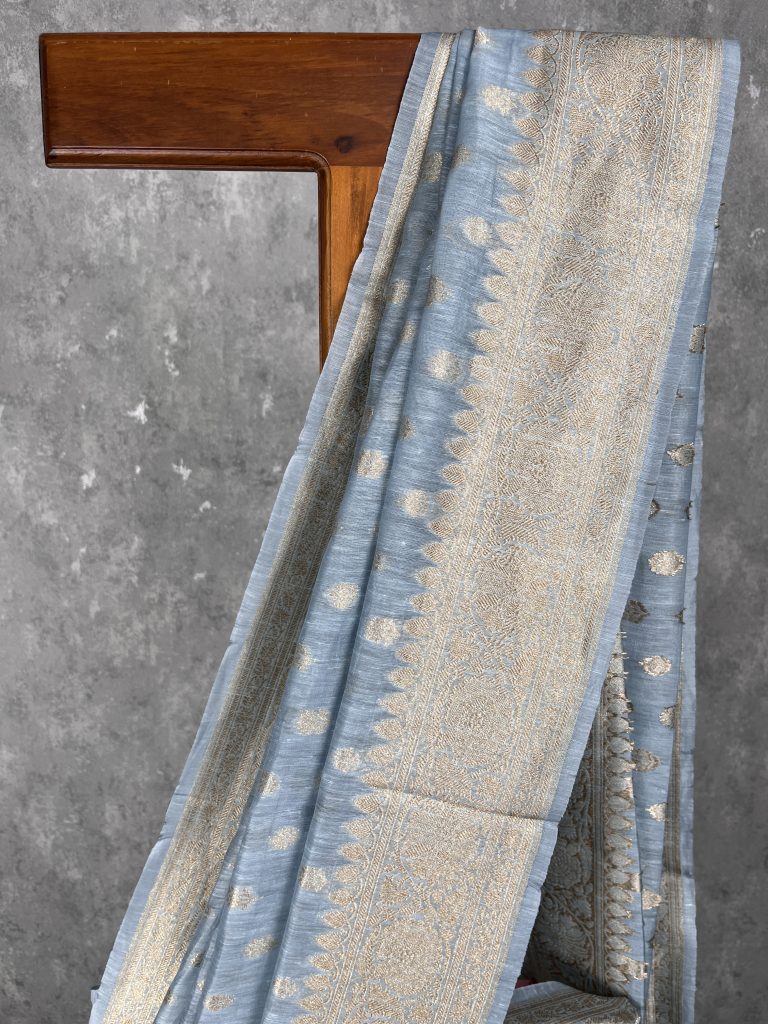 SILK LINEN BANARASI SAREE - Image 2