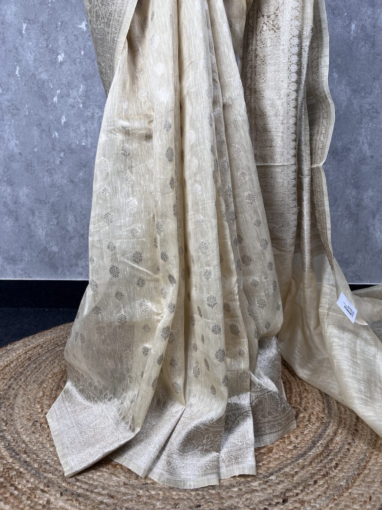 SILK LINEN BANARASI SAREE - Image 3