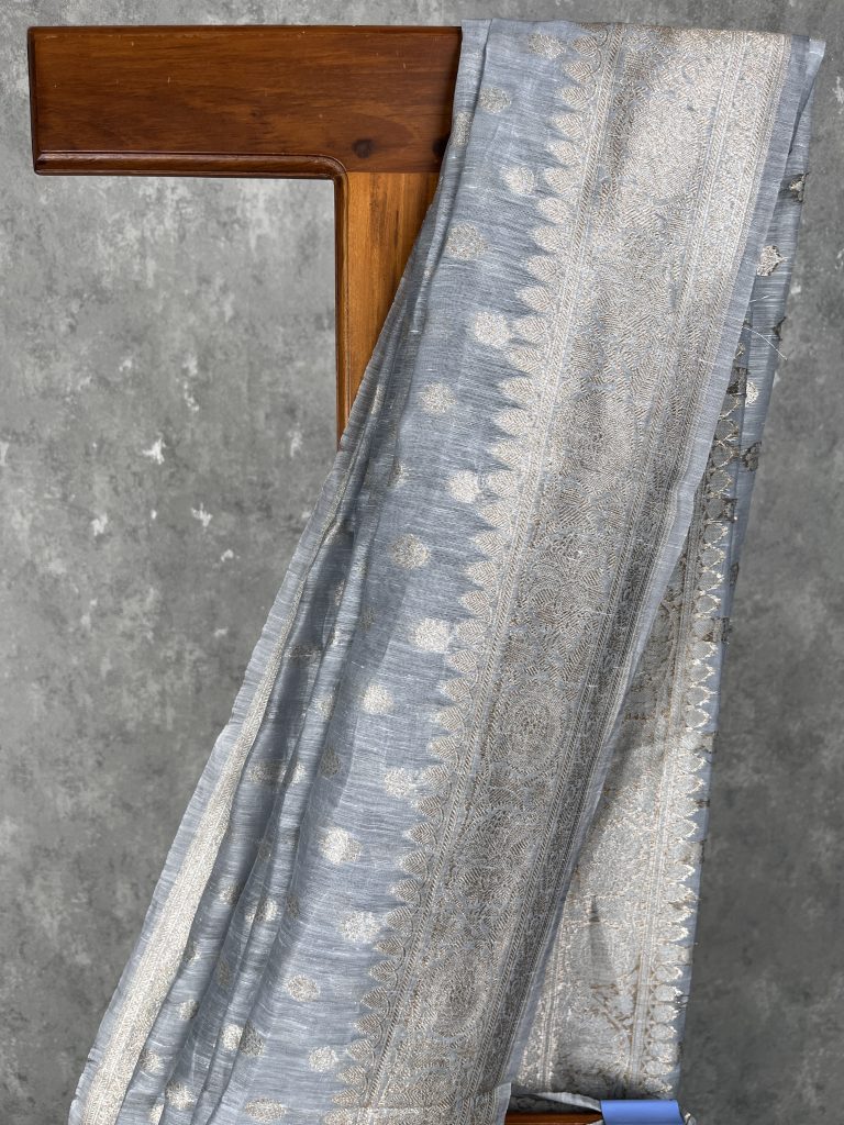 SILK LINEN BANARASI SAREE - Image 2